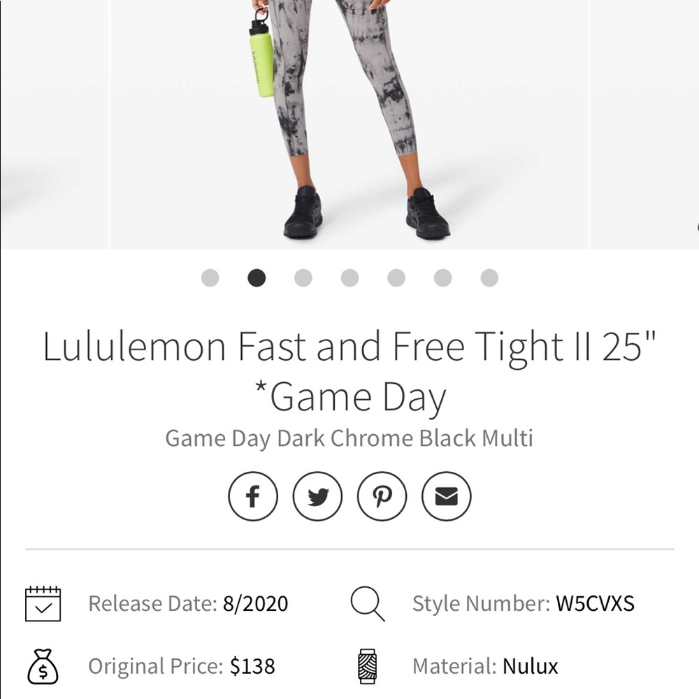 Lululemon Fast and Free Tight II 25" *Game Day - Picture 12 of 12